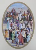 On the sands by Diane Flynn, oil on card, sold Feb 2023