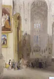 Interior view of St Eustache, Paris by John Scarlett Davis, 1836, watercolour, sold Feb 2023