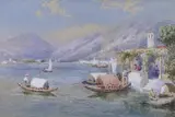 View of high summer, Italian lake by Charles Rowbotham, 1907, watercolour and gouache, sold Feb 2023