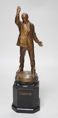 On marble base by Leonard Stanford Merrifield, bronze, sold Feb 2023