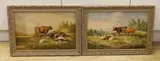 Cattle in pasture by William Eddowes Turner, oil, sold Feb 2023