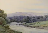 Fountains Abbey by Alfred Fontville de Breanski, watercolour, sold Feb 2023
