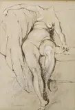 Leaning figure by Franklin White, ink and chalk, sold Feb 2023