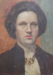 Portrait of a young woman by William Mason, oil on board, sold Feb 2023