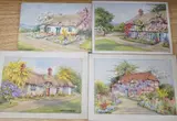 Flower studies, designs for greeting cards, largest 23 x 35cm, unframed and Edith Andrews (fl by Annie Louise Pressland, watercolor, sold Feb 2023