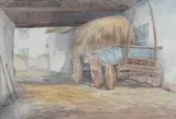 A Back Street at Rye' and 'A Sussex Barn by F. da Ponte Player, watercolor, sold Feb 2023