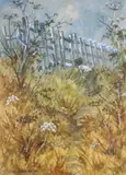 Coastal path in high summer by Michael Cadman, 1981, watercolour, offered Feb 2023