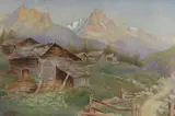Alpine landscape by Clifford George Blampied, watercolour, sold Feb 2023