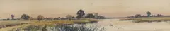 Church among the Fens by Frederick Gordon Fraser, watercolour, sold Feb 2023
