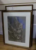 Coastal cliffs by Michael Cadman, 1982, pastel, sold Feb 2023