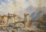 Sospel Maritime Alps by Henry B. Wimbush, watercolour, sold Feb 2023