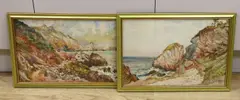 Coastal scenes, probably Guernsey by William John Caparne, pencil, sold Feb 2023