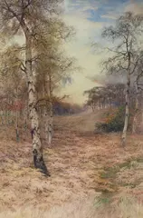 Heathland scene by Paul Bertram, watercolour, sold Feb 2023