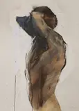 Nude study by Anthony Abrahams, mixed media, sold Feb 2023