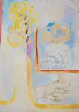 The Mirror, 1966 by Thomas Roland Rathmell, oil on canvas, sold Jan 2023
