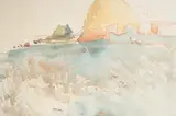 Hillside sketch by Robert Purvis Flint, watercolour, sold Jan 2023