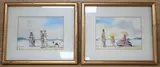 Edwardians on the beach by Rod Pearce, watercolor, sold Jan 2023