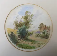 Rural scene by Roberto Angelo Kittermaster Marshall, watercolour, sold Jan 2023