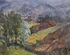 Welsh Valley by Gerald Moira, oil on board, sold Jan 2023