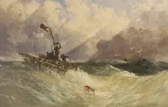 Shipwrecked sailors by Henry Valter, watercolour, sold Jan 2023