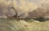 Shipwrecked sailors by Henry Valter, watercolour, sold Jan 2023