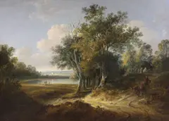 A View on the Mersey, Lancashire by John Laporte, oil on canvas, sold Jan 2023