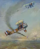 Major W.G. Barker flying a Sopwith Snipe, 1918 by John V. Nash, oil on canvas, sold Jan 2023
