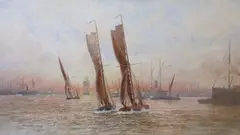 On the Lower Thames by Frederick Edward Joseph Goff, watercolour, sold Jan 2023