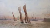 On the Lower Thames by Frederick Edward Joseph Goff, watercolour, sold Jan 2023