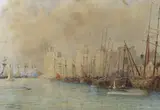 Caernarvon Castle by Charles Edward Hern, 1887, watercolour, sold Jan 2023