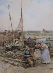 s catch by Ebenezer Wake Cooke, 1884, watercolour, sold Jan 2023