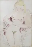 Seated female nude by Stuart Scott Somerville, watercolour, sold Jan 2023
