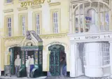 Sotheby's, Bond Street by Gale Pitt, watercolour, sold Jan 2023
