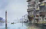 Venetian canal scene by John Snelling, watercolour, offered Jan 2023