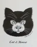 Cat and mouse by Peter Brookes, ink, sold Jan 2023