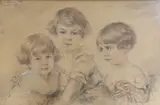Conte crayon by Rosina Mantovani Gutti, drawing, sold Jan 2023