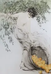 Summer (Oranges) by Louis Icart, etching, sold Jan 2023