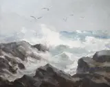 Rising Wind by Richard C. Hasenfus, oil on board, sold Jan 2023