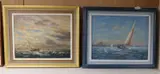 Moonshine passing Wallet Spitway' and 'Maud entering The Medway by Vic Trevett, oil, sold Jan 2023