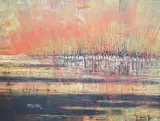 Zulu warriors by Colin Paynton, oil on canvas, sold Jan 2023