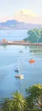 Yachts at anchor by Simon Williams, oil on canvas, sold Jan 2023