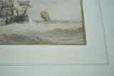Shipping off a jetty by Frederick James Aldridge, watercolour, sold Jan 2023