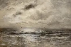 Moonlight off The Lizard by Warne Browne, watercolour, sold Jan 2023