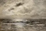 Moonlight off The Lizard by Warne Browne, watercolour, sold Jan 2023