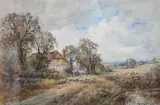 View near Glynde, Sussex by Henry John Kinnaird, watercolour, sold Jan 2023