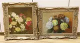 Still life of chrysanthemums by F.C. Stewart, 1882, oil on canvas, sold Dec 2022