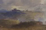 Dover Castle seen from the west, label verso, 23 x 34cm by James Wilson Carmichael, watercolour, sold Dec 2022