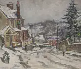 Cooper's Arms, Crowboro by Vincent Lines, oil on board, sold Dec 2022