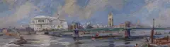 Thames view by Walter Taylor, oil on board, sold Dec 2022