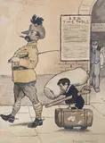 Untitled by Frederick Harry, ink and watercolour, sold Dec 2022